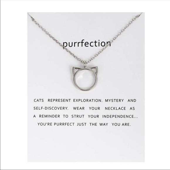 PURRFECTION | CAT CARD NECKLACE - Picture 1 of 4